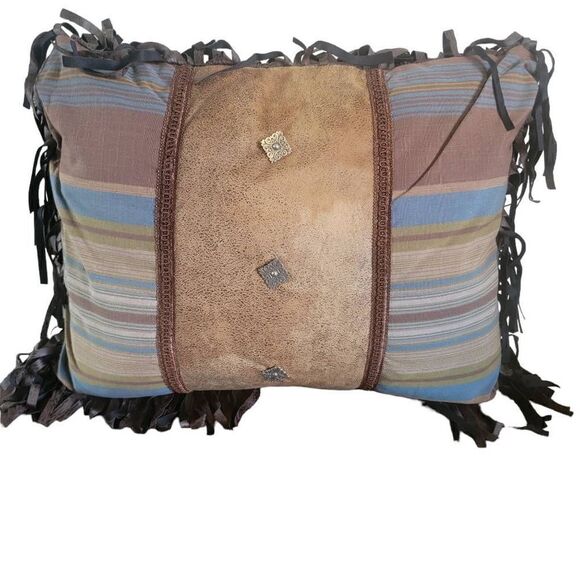 Carstens Southwest Fringe Throw Pillow Aztec Boho NWT Accent Pillow - Picture 1 of 6